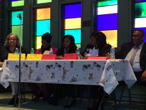 From left to right: Ald. Deborah Graham, Ald. Emma Mitts, 24th Ward candidate Vetress Boyce, Tara Stamps and Chris Taliaferro. | Reema Amin